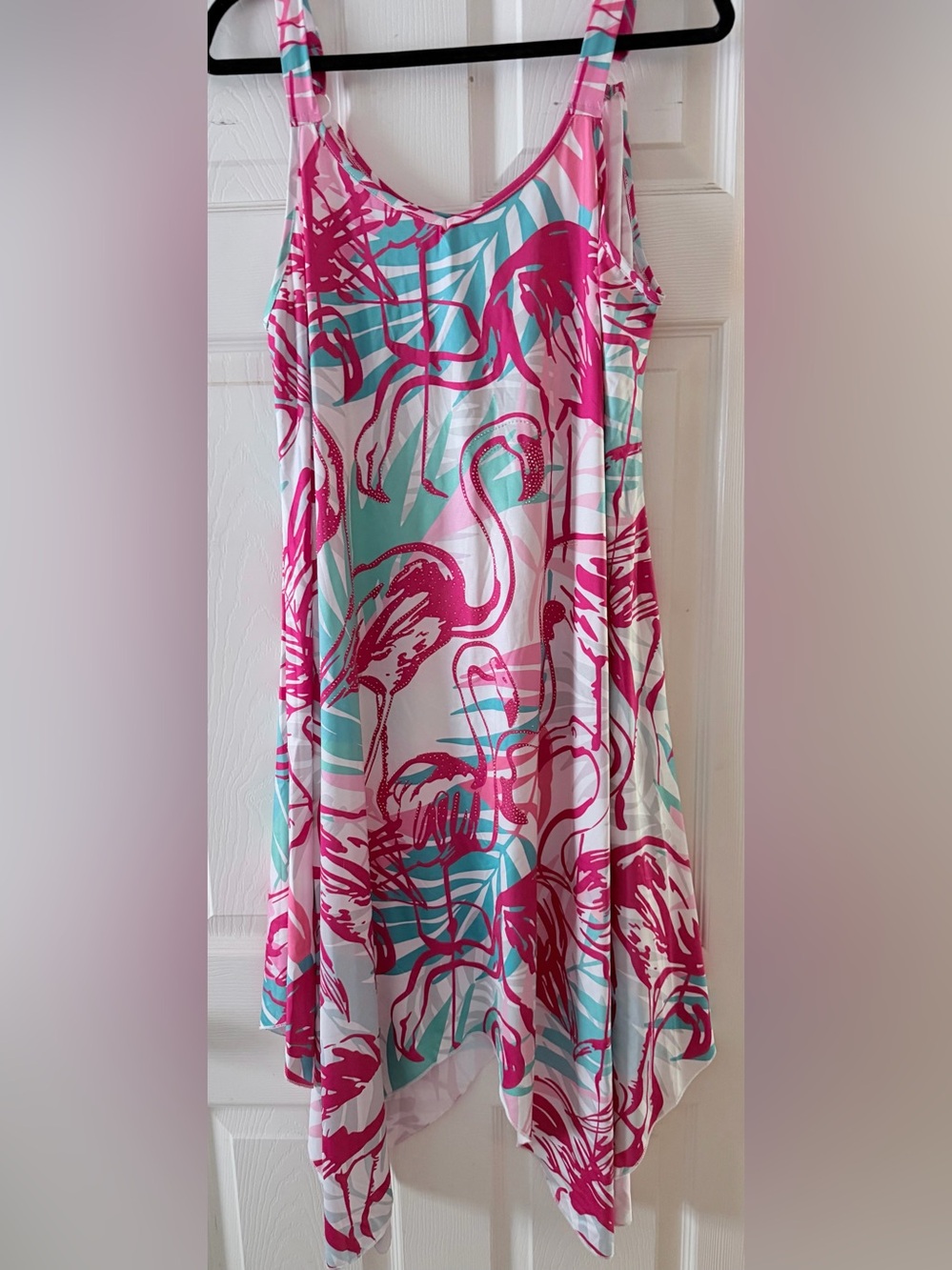 JM Collection Pink & Aqua Flamingo-Print A-Line Maxi Skirt